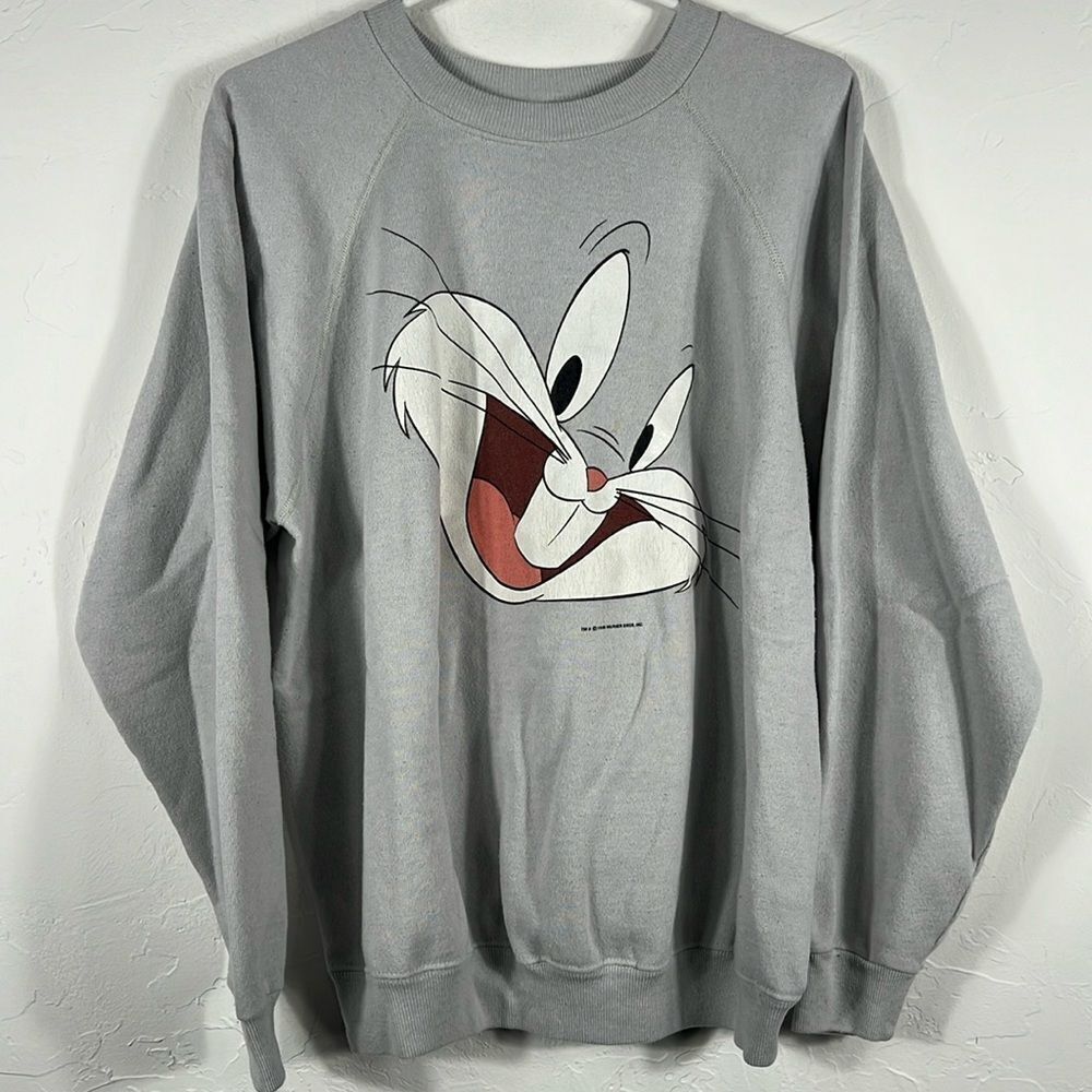 True Vintage Looney Tunes Bugs Bunny “Big Face” Crewneck Sweatshirt - Euc